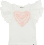 oh baby! Ruffle Heart Pink Silver Tulle Butterfly Tee