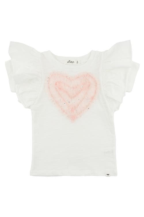 Shop Oh Baby ! Ruffle Heart Pink Silver Tulle Butterfly Tee
