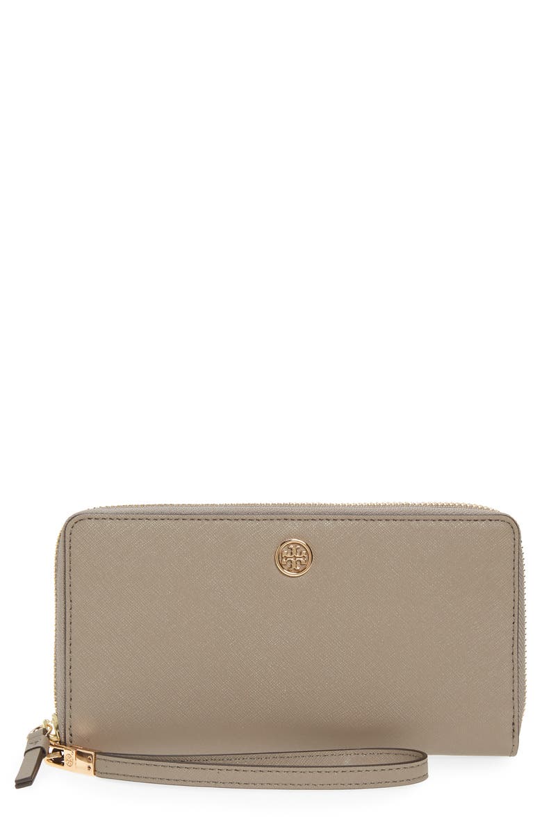 Tory Burch Robinson Zip Leather Continental Wallet, Main, color, 