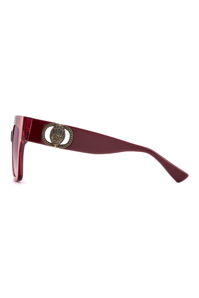50mm Gradient Square Sunglasses, Alternate, color, CRYSTAL BURGUNDY/ PINK