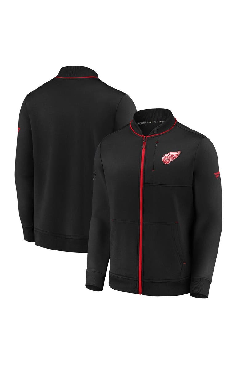 FANATICS Men's Fanatics Branded Black Detroit Red Wings Authentic Pro Locker Room Full-Zip Jacket, Main, color, 