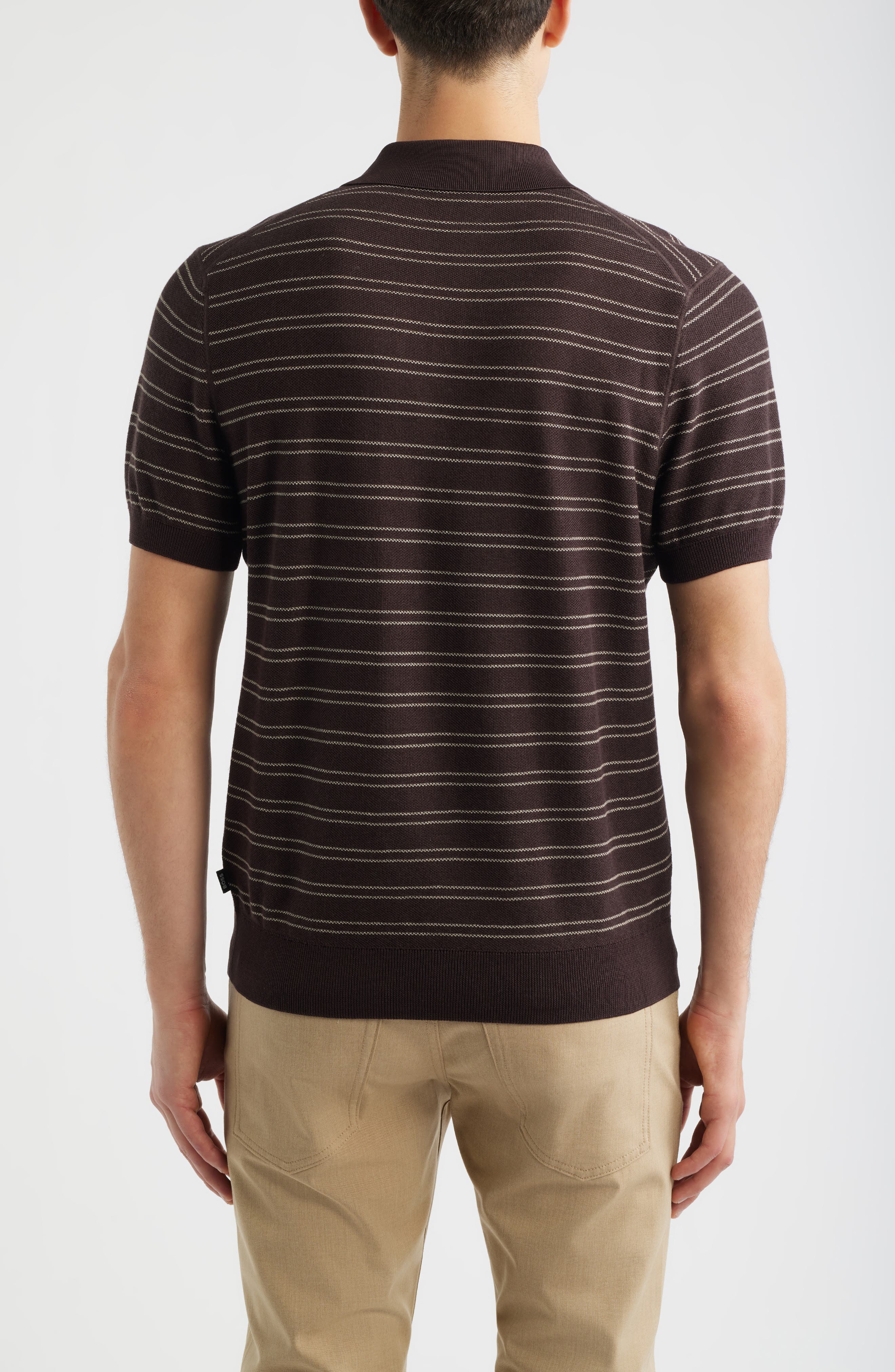 H-Narciso Stripe Johnny Collar Polo - image 2