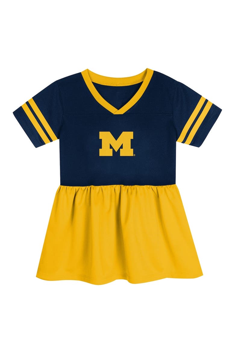Toddler Outerstuff Navy/Maize Michigan Wolverines Stadium Lights Fashion Jersey Dress, Alternate, color, Navy