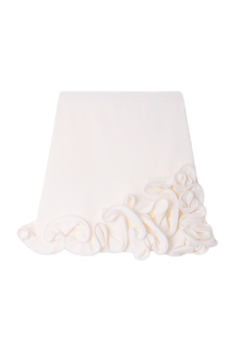 Short floral knit skirt, Alternate, color, White