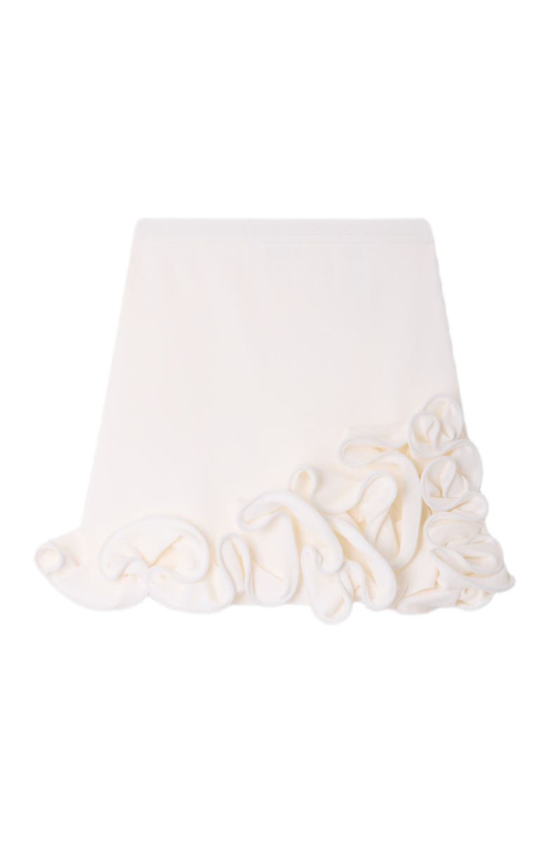 SANDRO Short floral knit skirt, Alternate, color, White