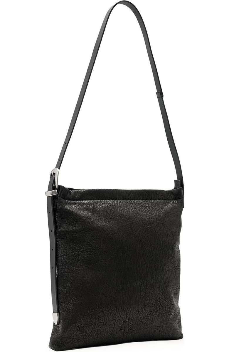 AllSaints Haven Leather Crossbody Bag, Alternate, color, Black