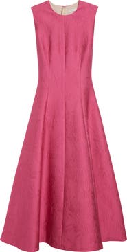 Emilia Wickstead Mara Floral Cloqué Fit & Flare Dress