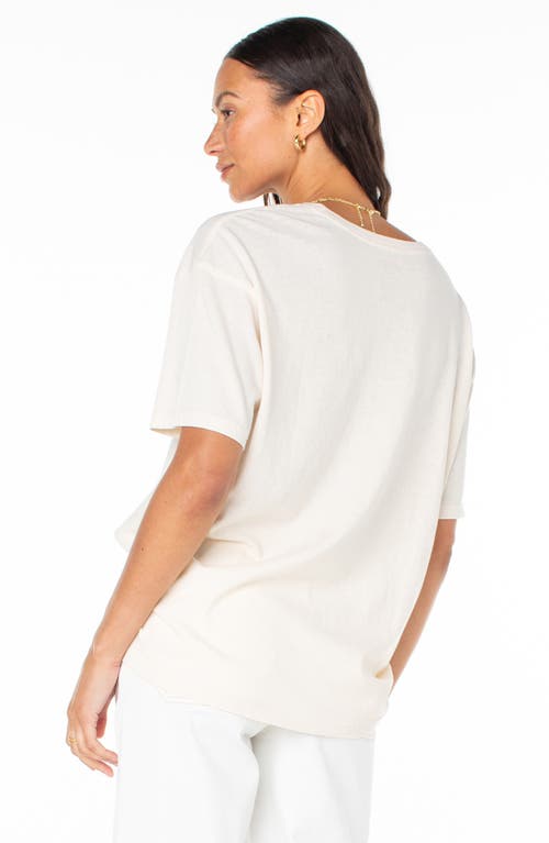 Roxy Paraiso Oversize Cotton Graphic T-shirt In Pink Champagne