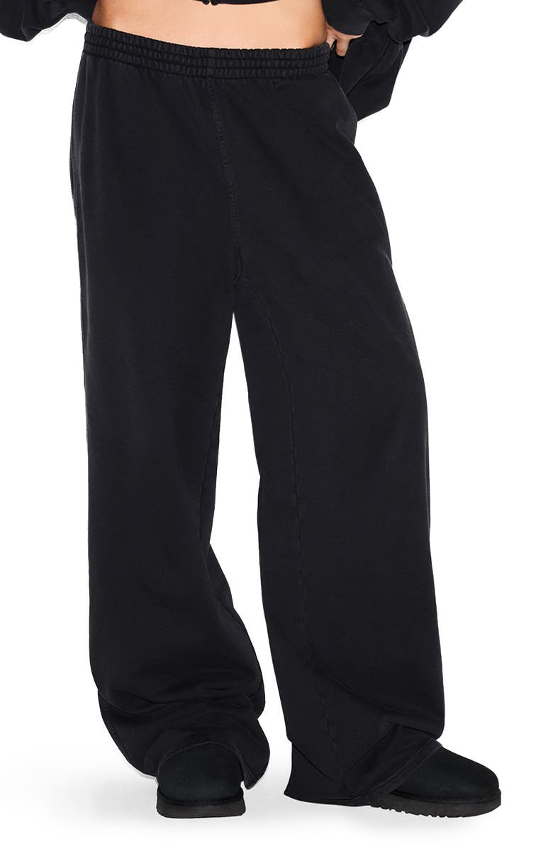SKIMS Fleece Sweatpants, Main, color, Washed Onyx