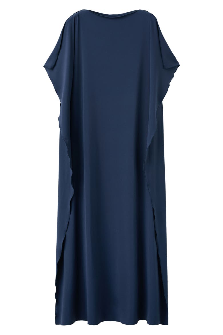 Ruffle Trim Caftan, Alternate, color, BLUE