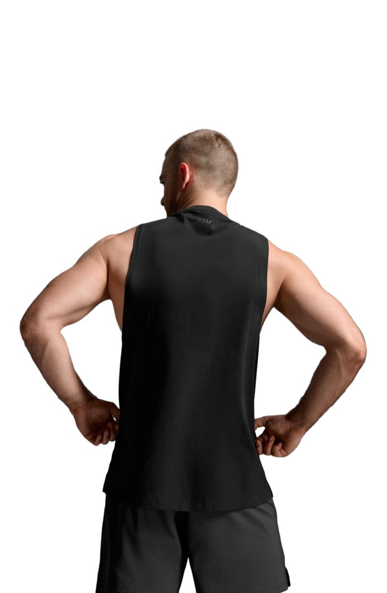 2XU Motion Cotton Flex Tank, Alternate, color, Black/Black