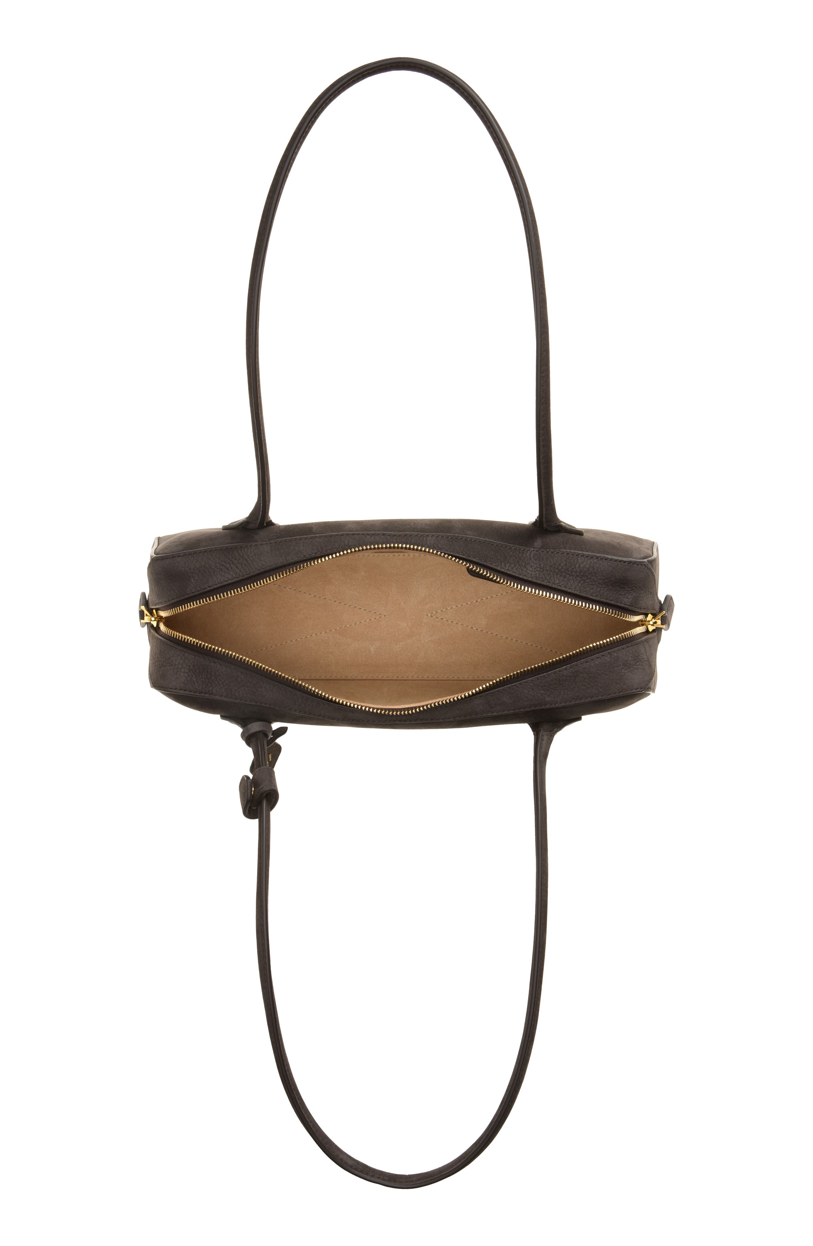 Medium Le Teckel Suede East/West Shouder Bag, Alternate, color, ANTHRACITE