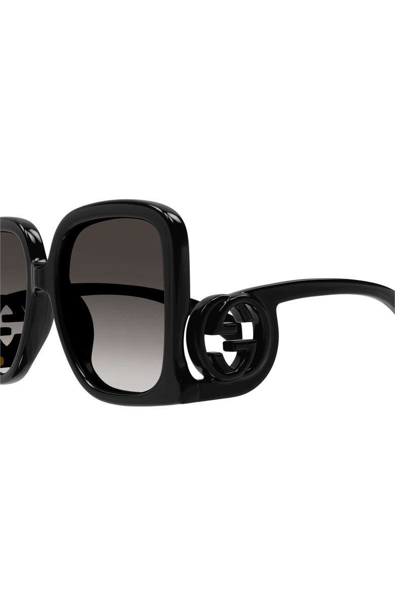 Gucci 58mm Gradient Square Sunglasses, Alternate, color, Black
