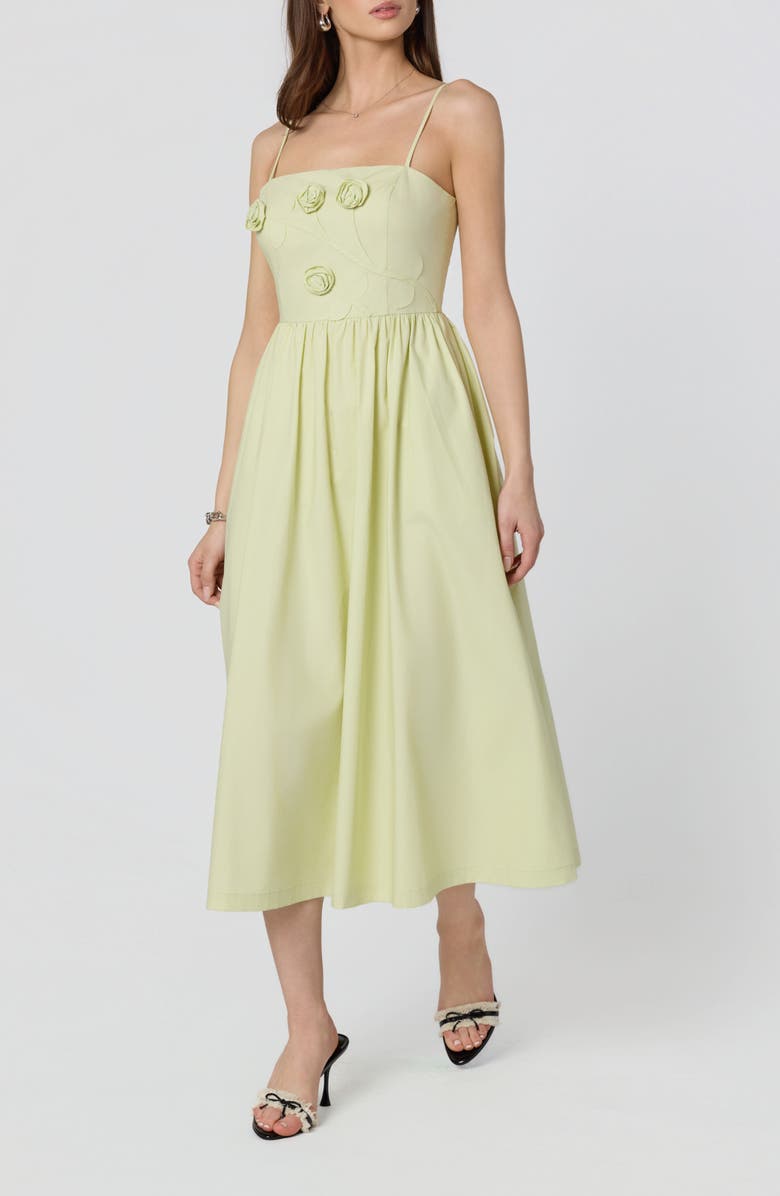 ASTR the Label Silvie Floral Appliqué Party Dress, Alternate, color, Celery