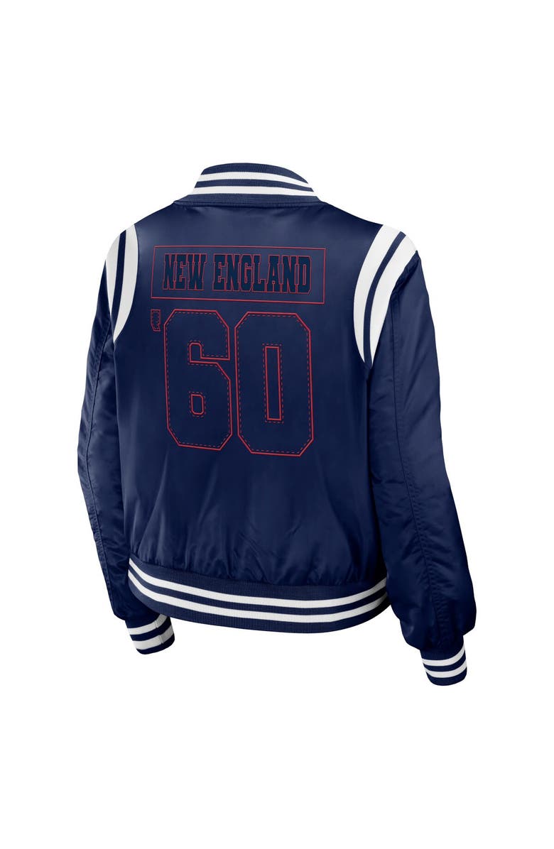 WEAR by Erin Andrews Women's WEAR by Erin Andrews Navy New England Patriots Bomber Full-Zip Jacket, Alternate, color, Navy