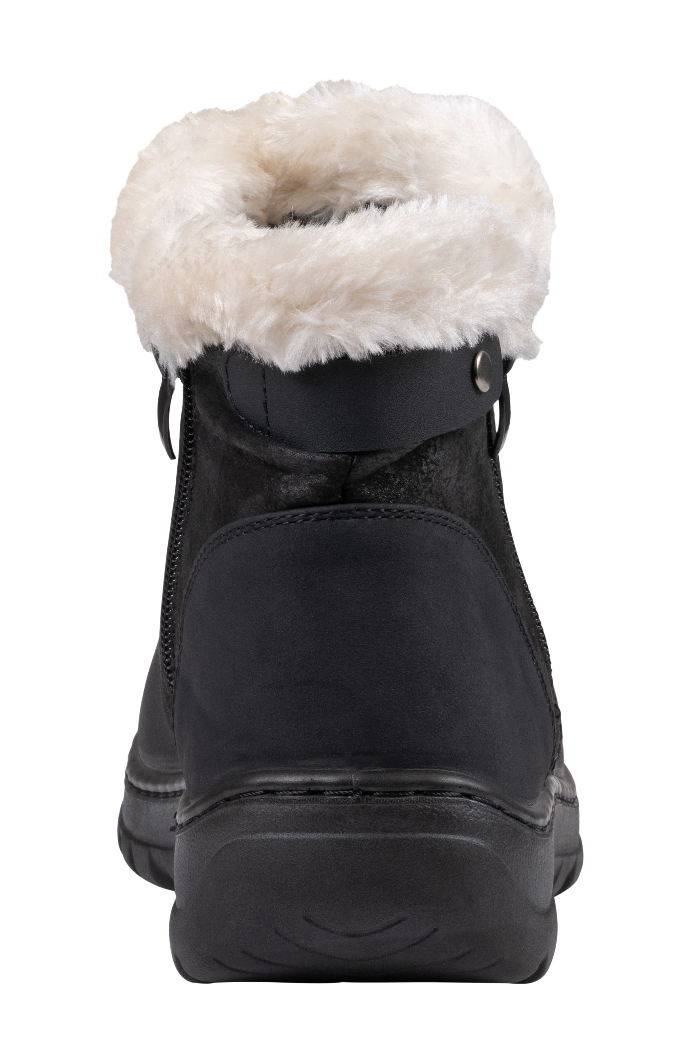 Wesley Faux Leather Ankle Boot, Alternate, color, BLACK