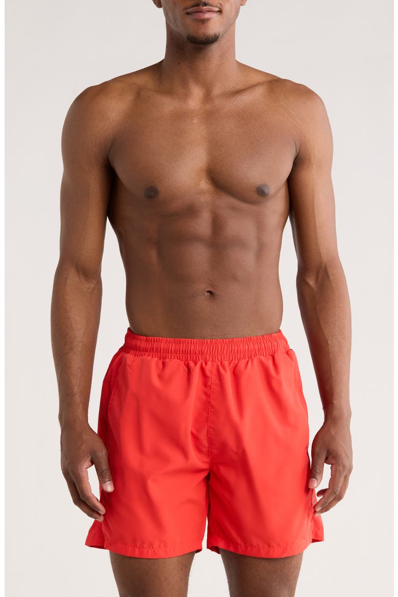 Dolphin Swim Trunks, Main, color, BRIGHT RED