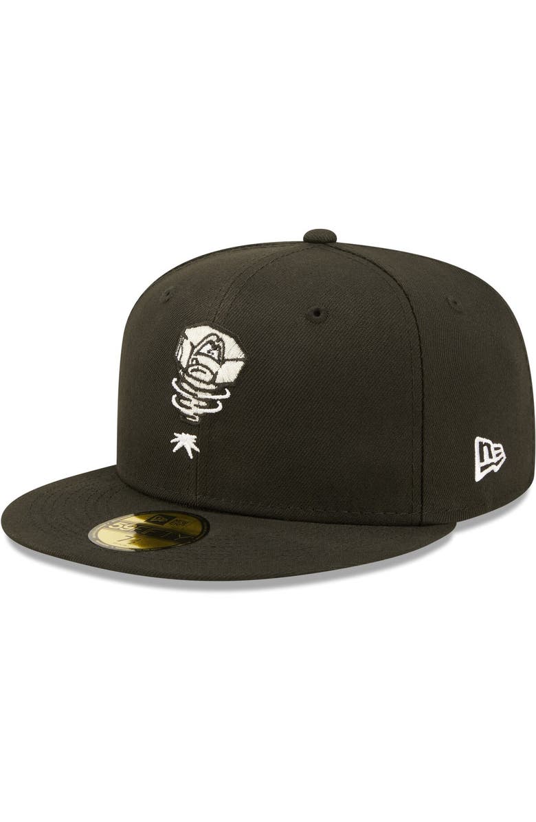 New Era Men's New Era Black Lansing Lugnuts Authentic Collection Team 59FIFTY Fitted Hat, Main, color, Black