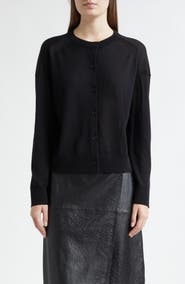 LOULOU DE SAISON Kita Fine Knit Cashmere Crewneck Cardigan