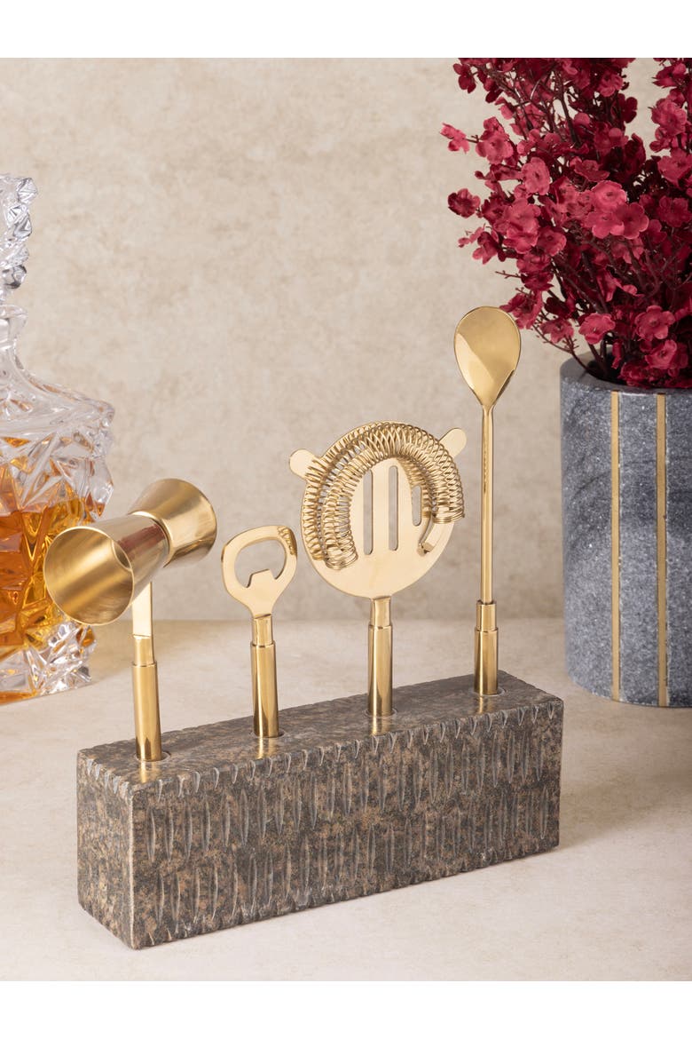 Sante Bar Tools Set, Alternate, color, Gold