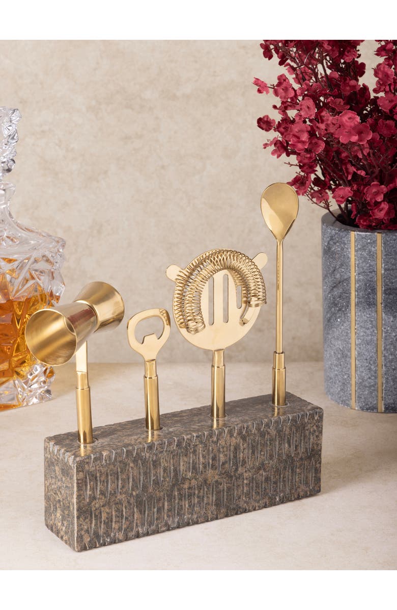 GAURI KOHLI Sante Bar Tools Set, Alternate, color, Gold