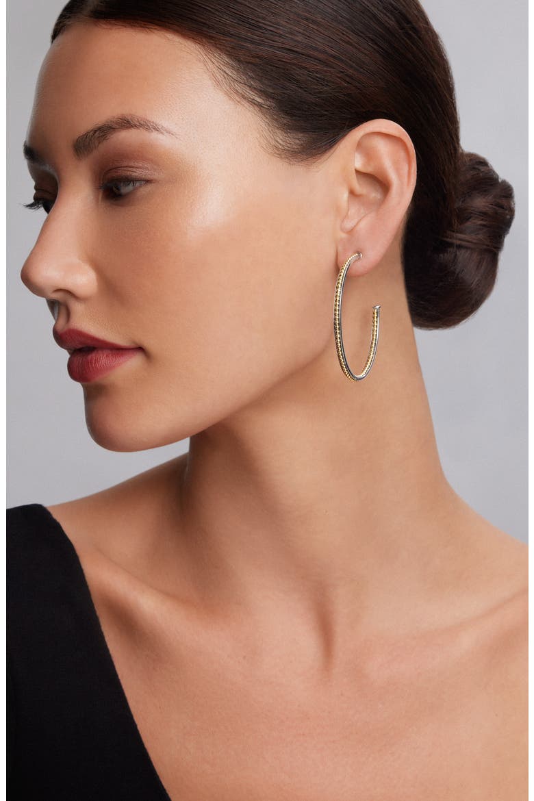 Infinity Hoop Earrings, Alternate, color, Gold