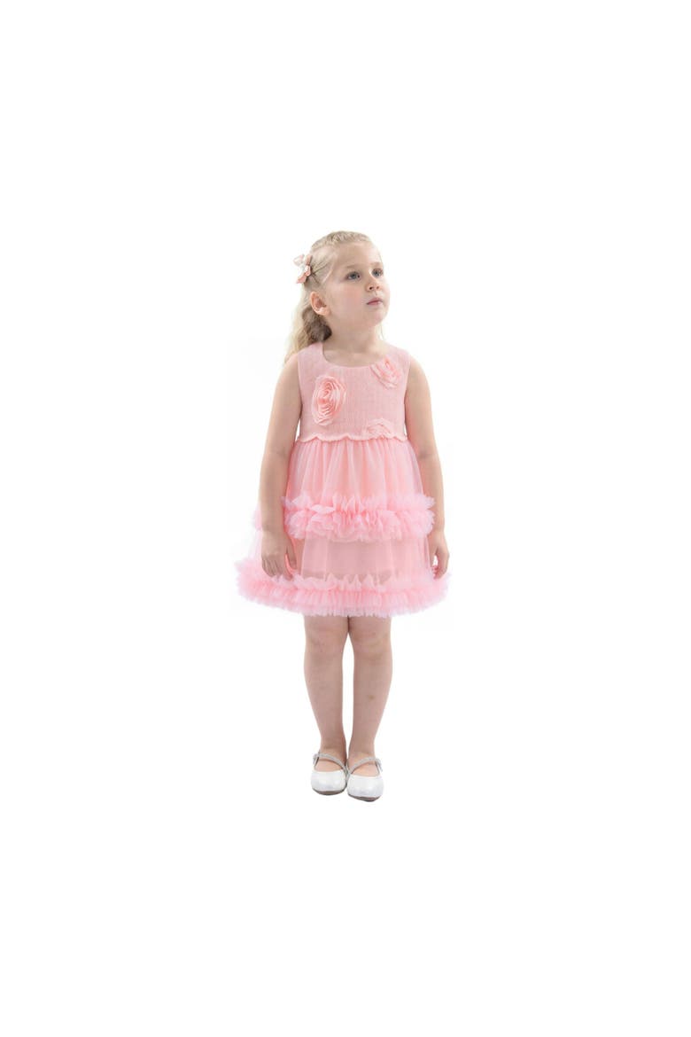 Flower Layered Tulle Dress, Alternate, color, Pink