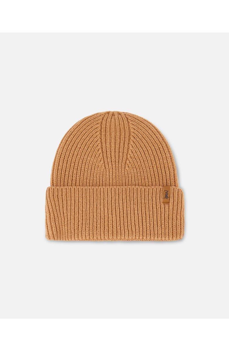 Deux par Deux Kids Unisex Mid-Season Knit Hat Brown Pink, Main, color,
