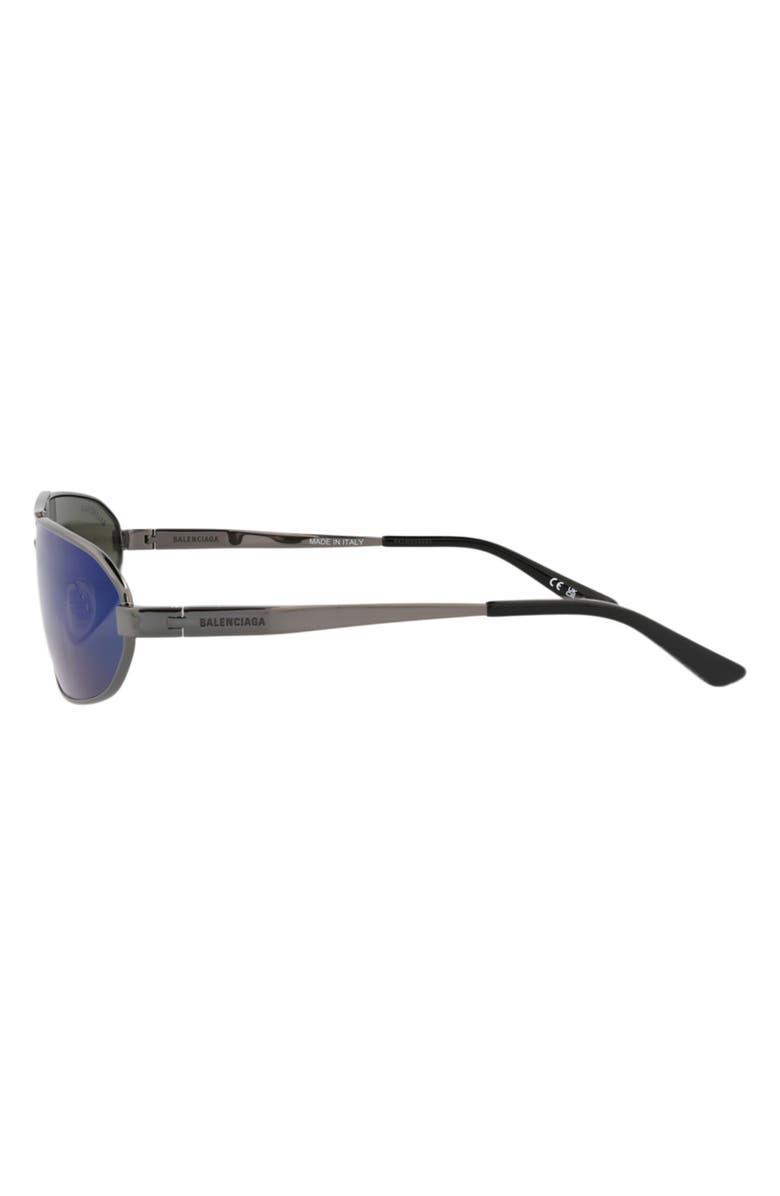 Balenciaga 71mm Oversize Oval Wrap Sunglasses, Alternate, color, Ruthenium Ruthenium Blue
