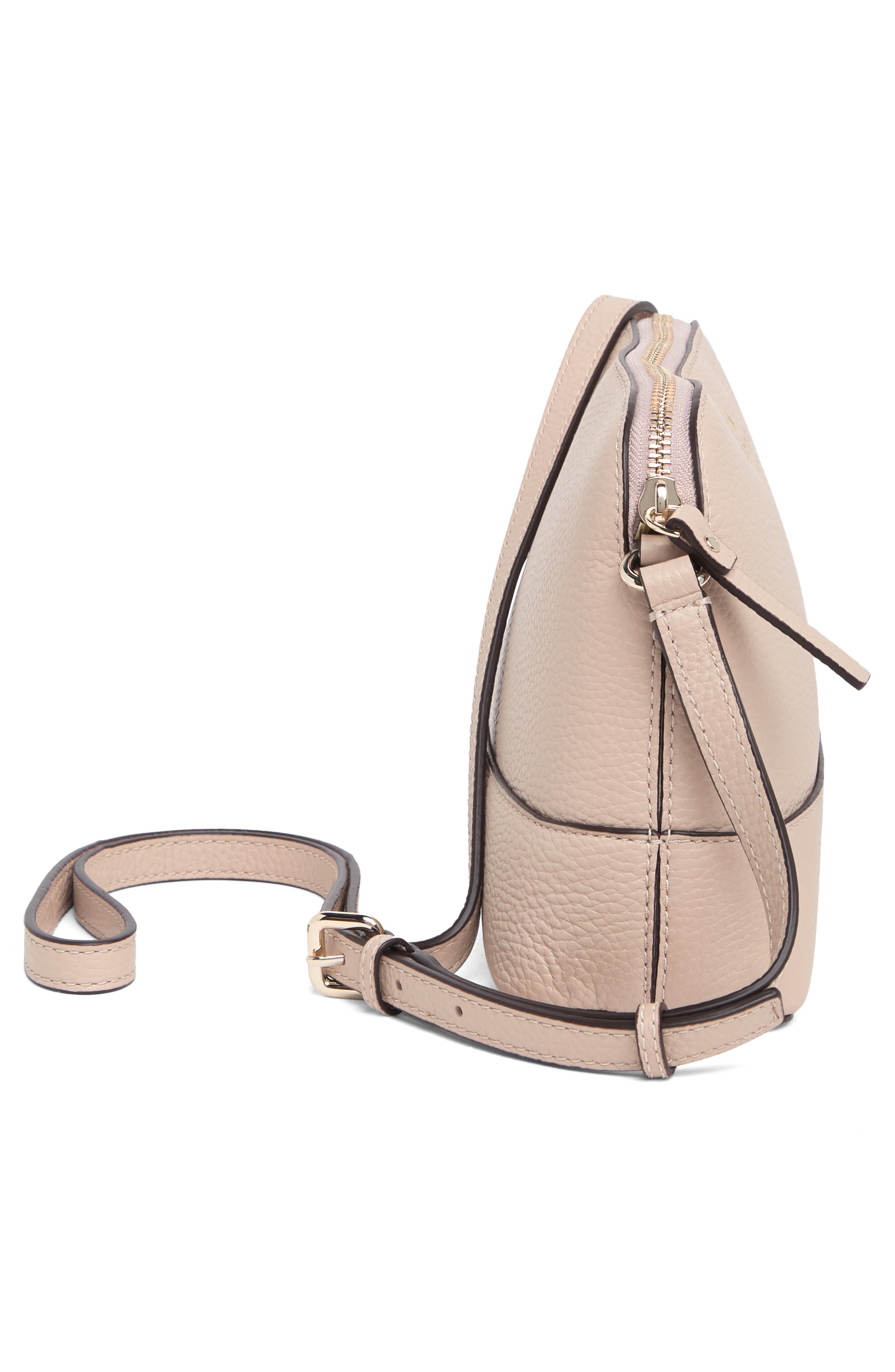 southport ave hannah leather crossbody bag, Alternate, color, WARM BEIGE