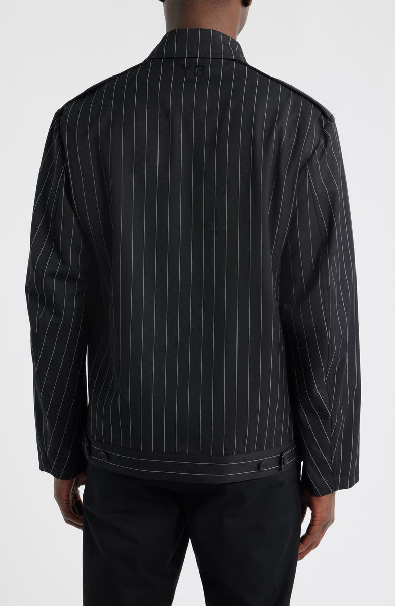 Y-3 Refined Pinstripe Jacket, Alternate, color, Black