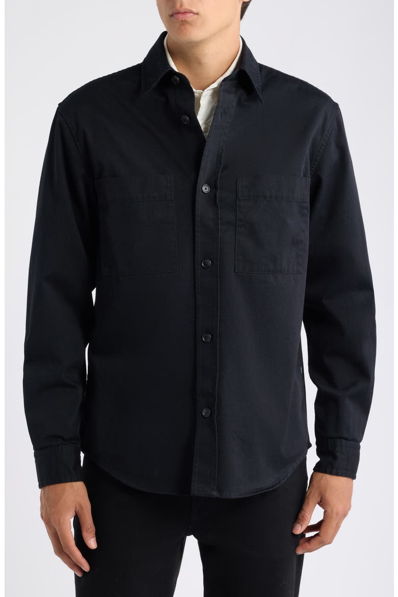 Owen Relaxed Fit Cotton Button-Up Shirt, Alternate, color, BLACK