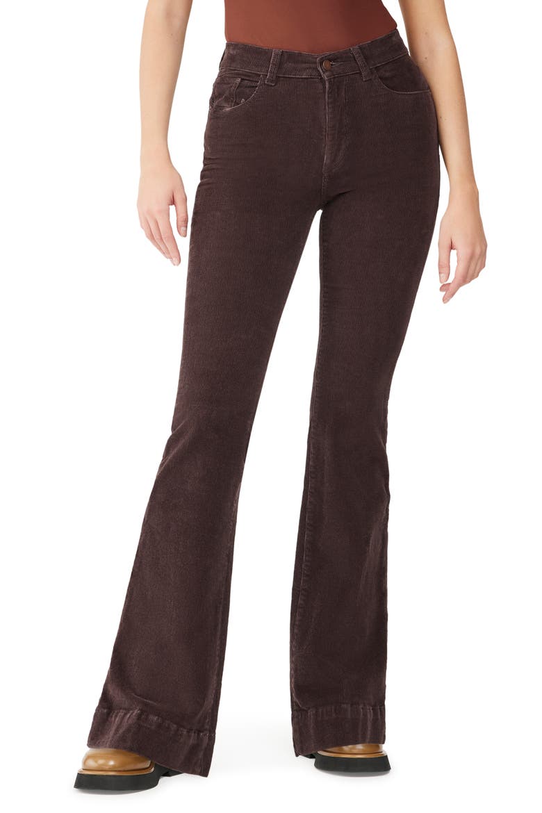 Bridget Instasculpt High Waist Bootcut Corduroy Jeans, Main, color, DARK COCOA