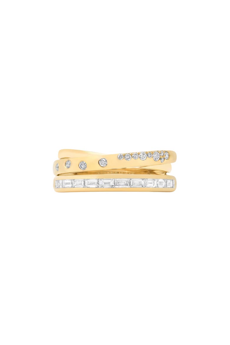 Papua 18K Gold & Diamond Alternate Crossover Ring, Main, color, 18K YELLOW GOLD