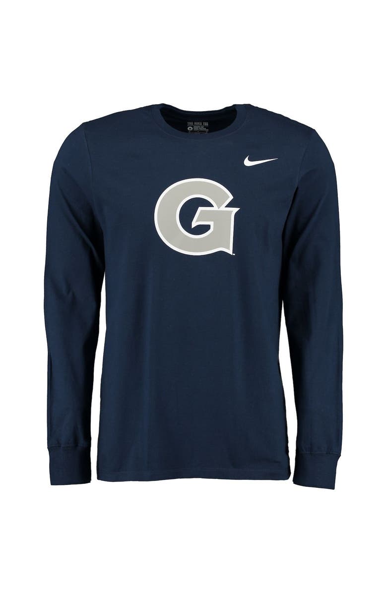 Nike Men's Nike Navy Georgetown Hoyas Big Logo Performance Long Sleeve T-Shirt, Alternate, color,