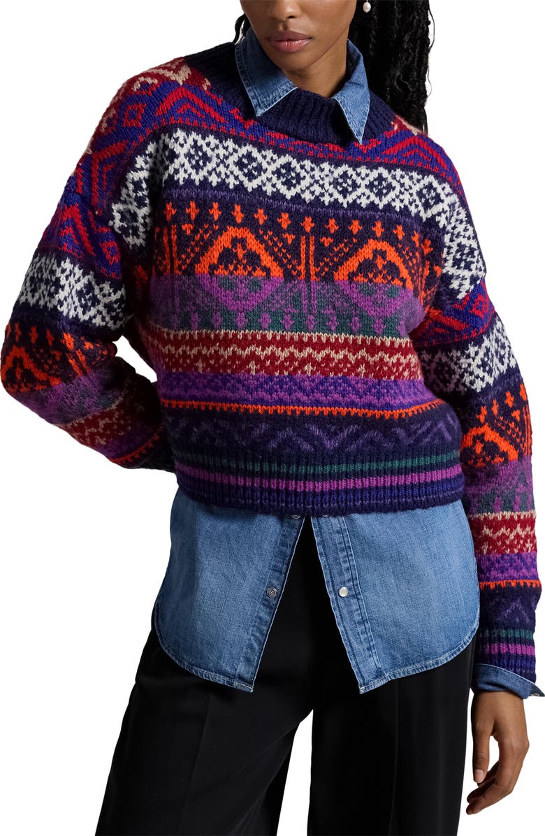 Polo Ralph Lauren Fair Isle Wool Blend Sweater, Main, color, 