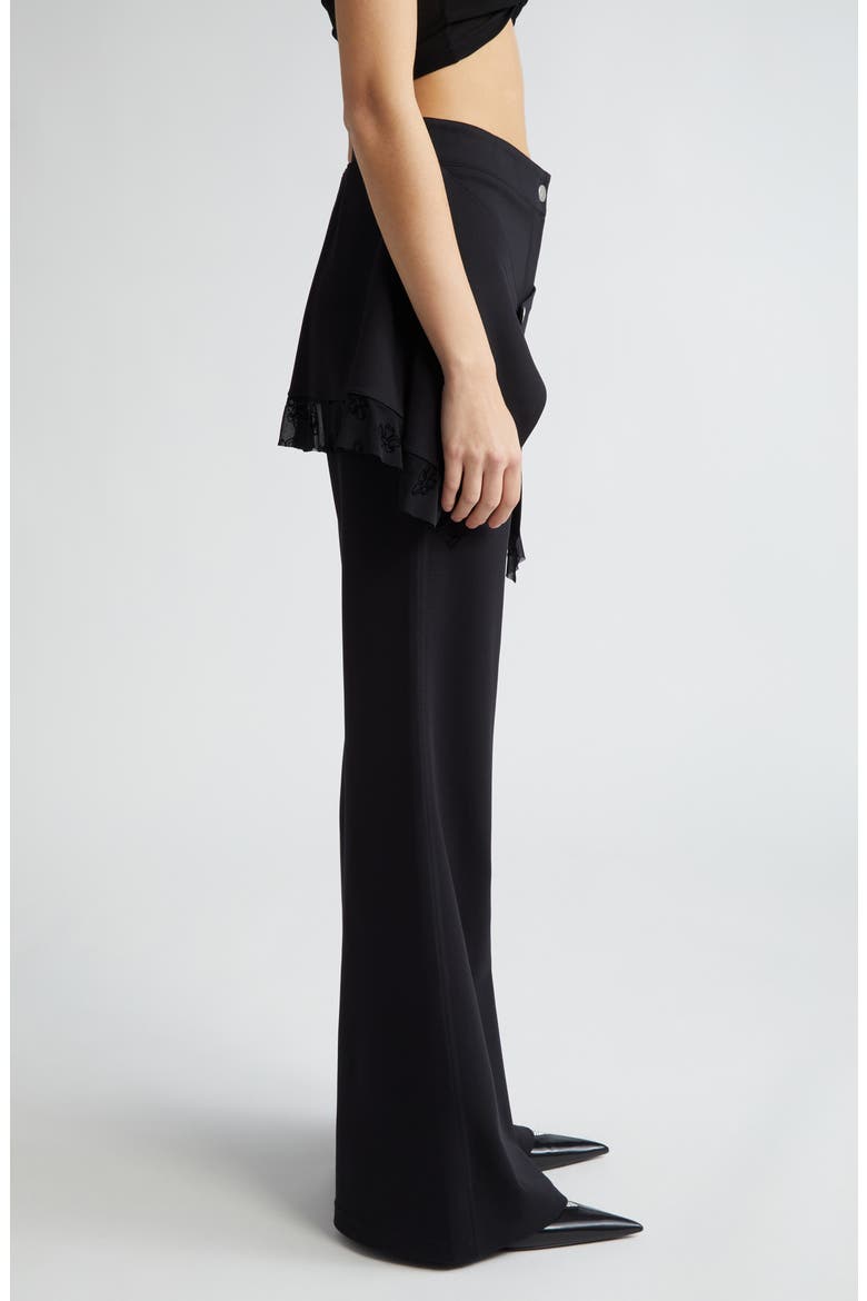 The Skirted Flare Leg Pants, Alternate, color, BLACK