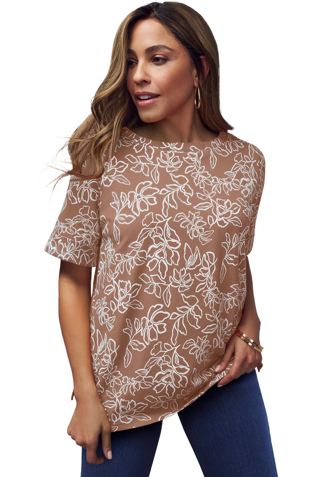 Stretch Cotton Cuff Tee - image 3