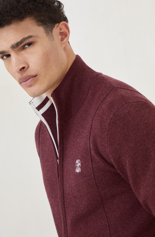 Brunello Cucinelli High-neck Zip-up Cardigan In Red