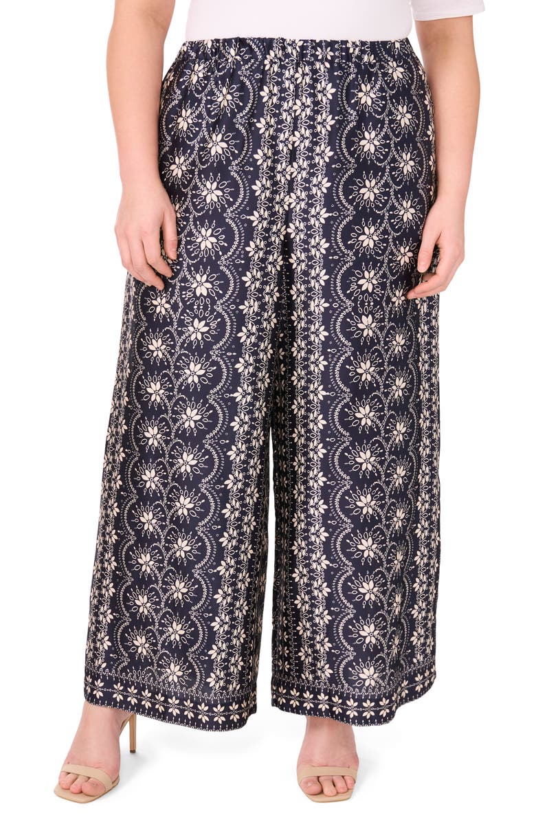 CeCe Mixed Print Wide Leg Pants, Main, color,