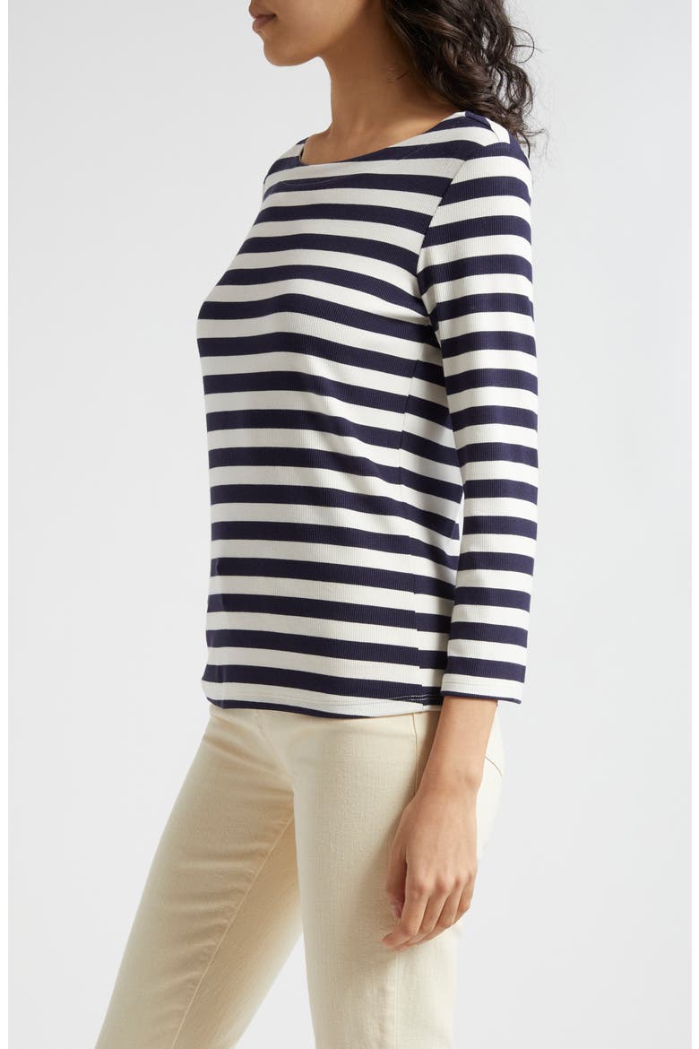 Lucille Stripe Rib Top, Alternate, color, NAVY/ WHITE STRIPE