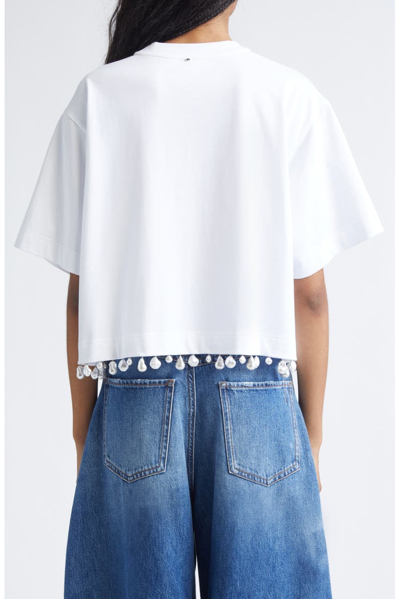 Palmas Faux Pearl Trim T-Shirt, Alternate, color, OPTICAL WHITE