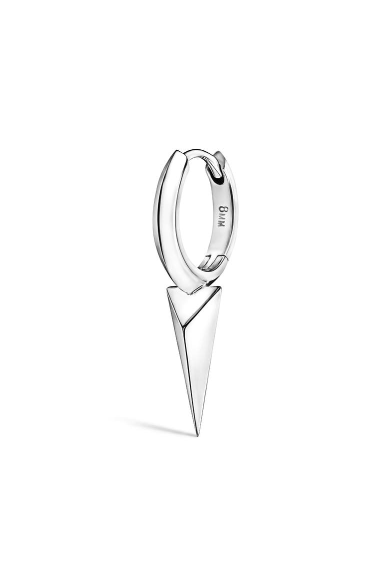 Single Faceted Spike Clicker Earring, Main, color, WHITE GOLD