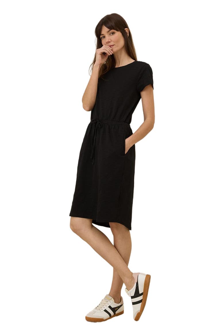 Organic Cotton Relaxed Slub Weekend Dress, Alternate, color, Black