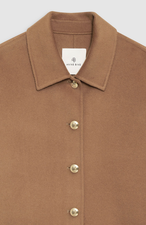 Anine Bing Luca Cashmere Blend Jacket In Brown