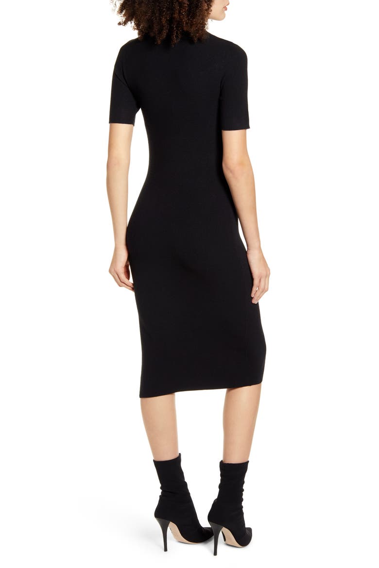 Cutout Front Mock Neck Sweater Dress, Alternate, color, BLACK