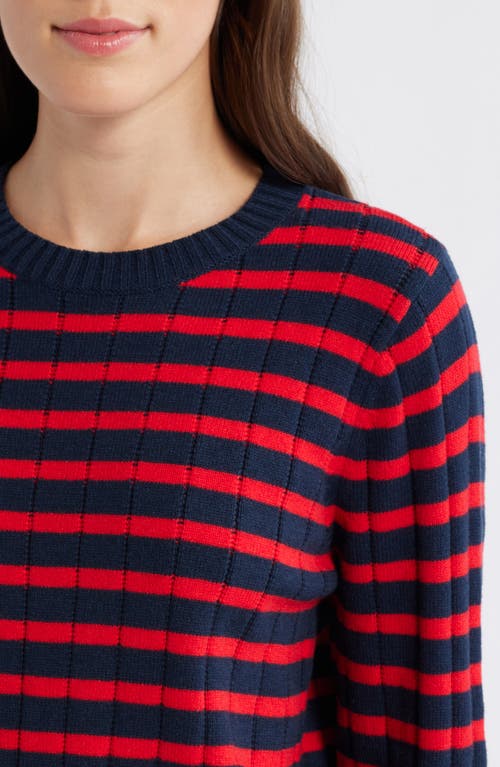 CASLON CASLON® STRIPE CREWNECK RIB SWEATER 