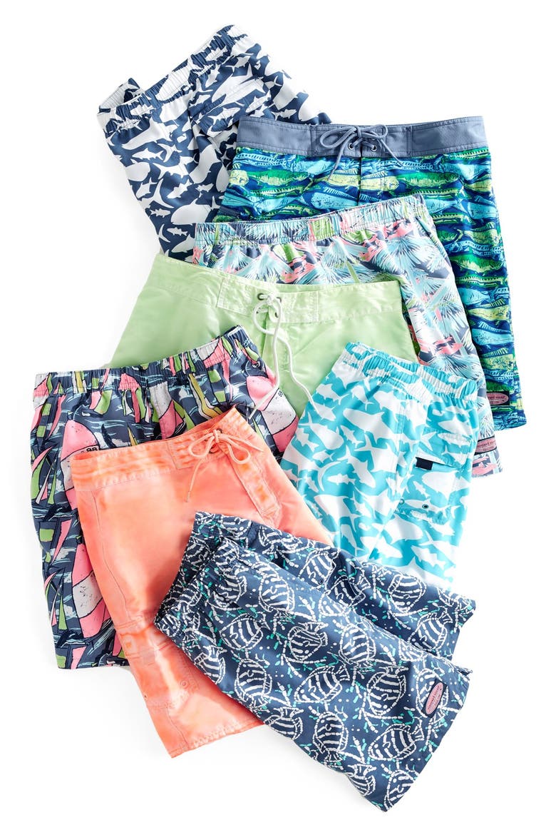 'School of Fish' Swim Trunks, Alternate, color, FLAG BLUE