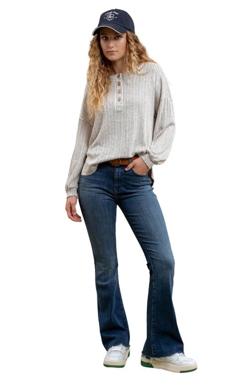 Blu Pepper Long Sleeve Half Button Top In Animal Print