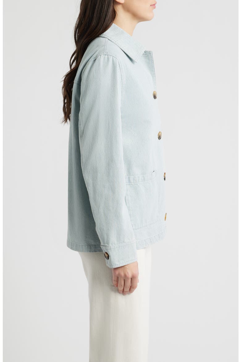 Stripe Denim Jacket, Alternate, color, LIGHT BLUE